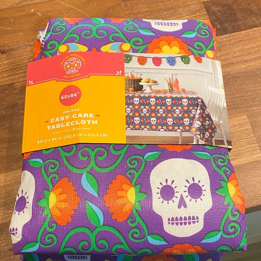 Target Day of the Dead Tablecloth - Purple, Orange, and Green